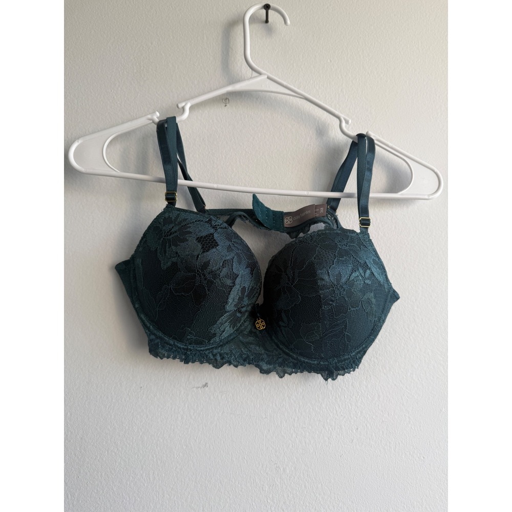 Daisy Fuentes Emerald‎ Green Floral Lace Push Up Bra Underwire 36B DF1320A